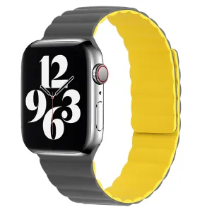 Grey & Yellow Magnetic Silicone Band for Apple Watch