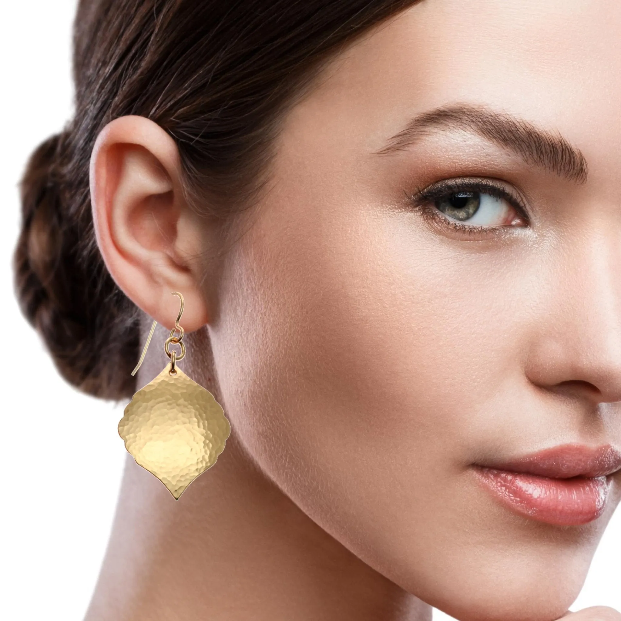 Hammered Bronze Moroccan Drop Earrings