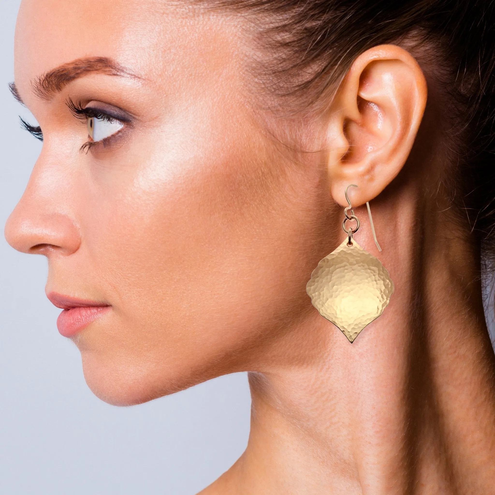 Hammered Bronze Moroccan Drop Earrings