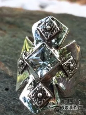 Handcrafted White Topaz Silver Ring