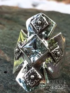 Handcrafted White Topaz Silver Ring