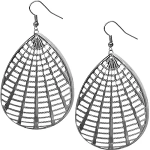 Hematite Cutout Pear-Shaped Drop Earrings