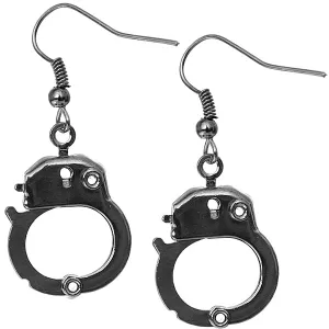 Hematite Police Handcuff Drop Earrings