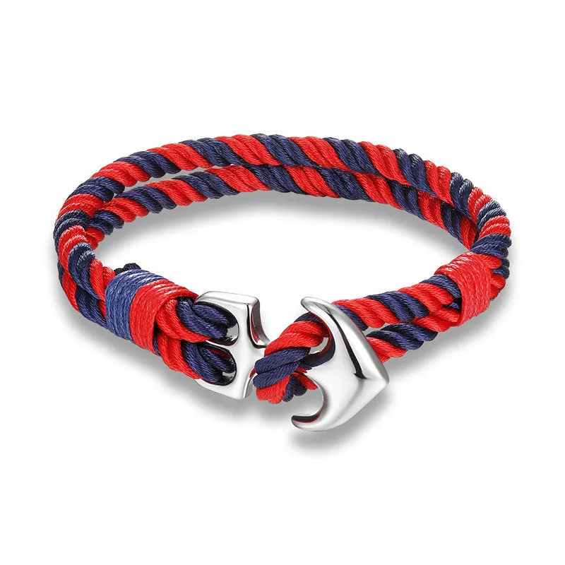 High Quality Anchor Bracelets Men Charm Rope Chain