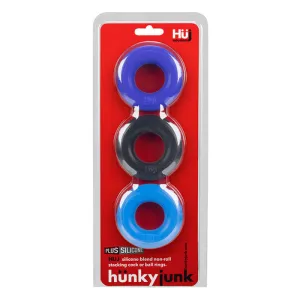 Hunkyjunk Huj3 C-Ring 3 Pk - Blue / Multi