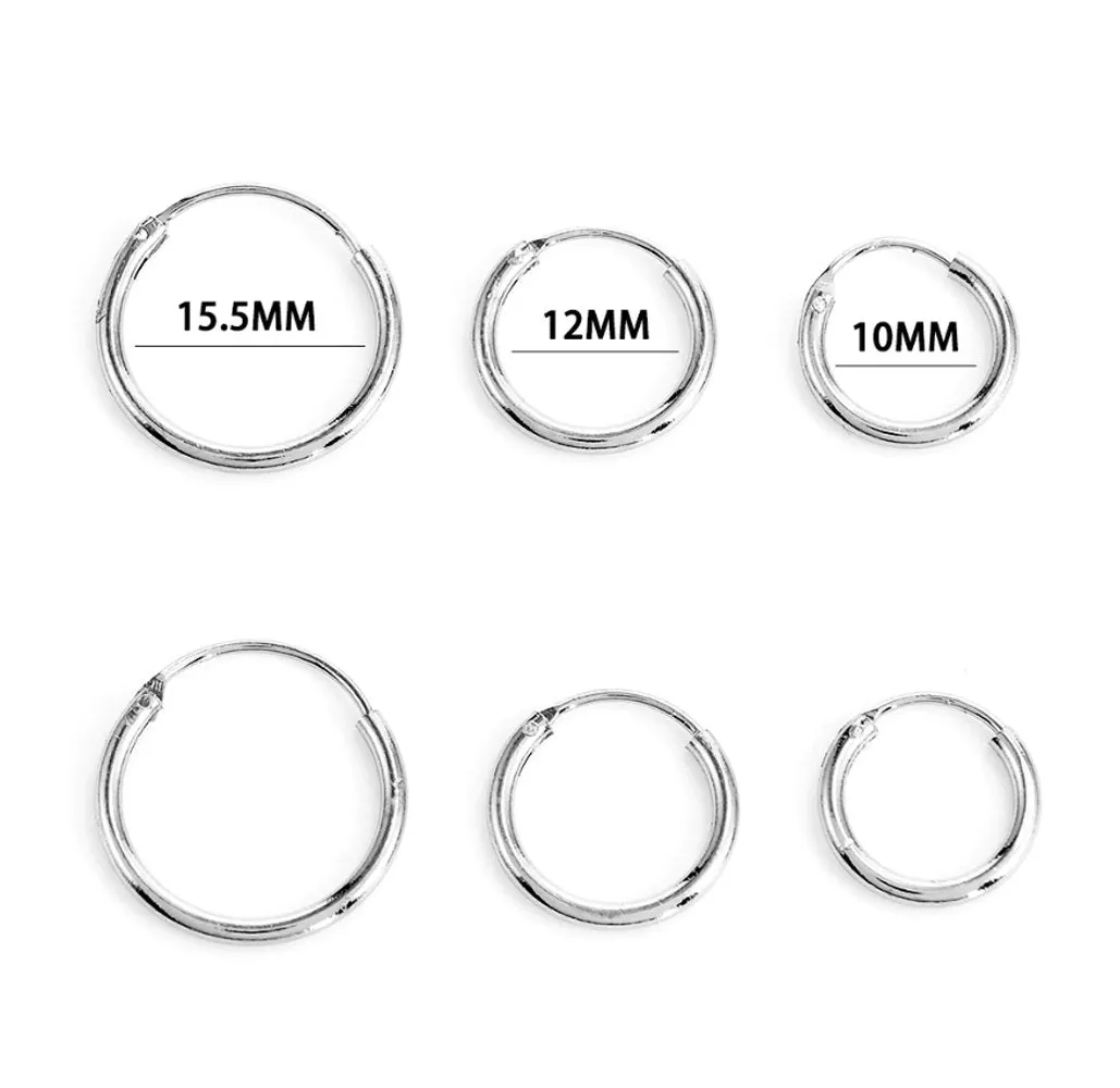 Hypoallergenic Round Hoop Unisex Cartilage Earrings Set (Set of 3)