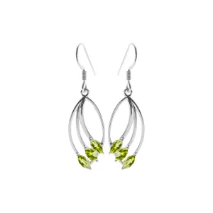 Ivy triple curve peridot earrings