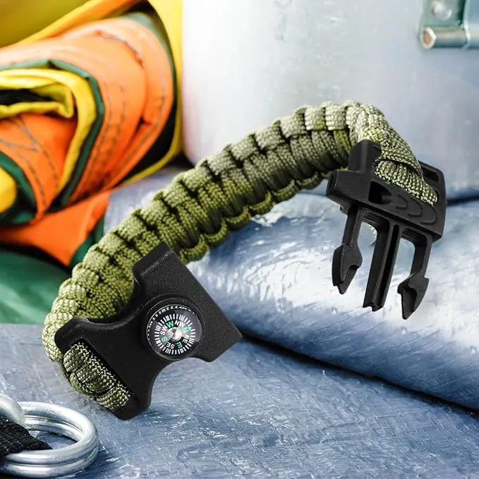 Jexine 50 Pcs Compass Buckle Clips Plastic Paracord Buckles Bracelets Accessories for Camping Travel Emergency Survival