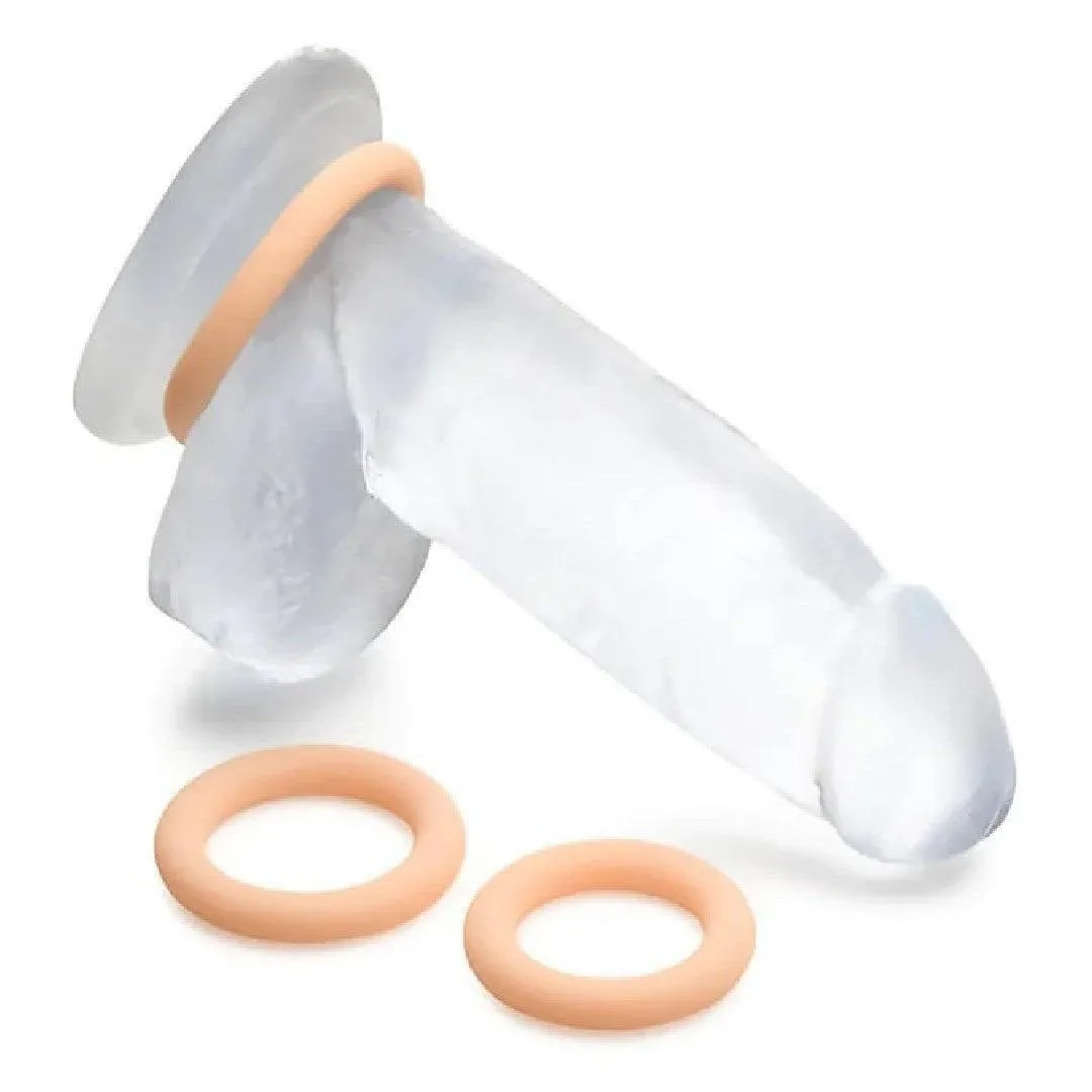 Jock Discreet Stretchy Silicone Cock Ring Set of 3 - Vanilla