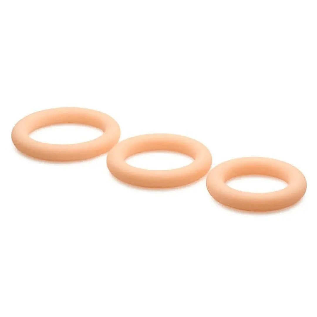 Jock Discreet Stretchy Silicone Cock Ring Set of 3 - Vanilla