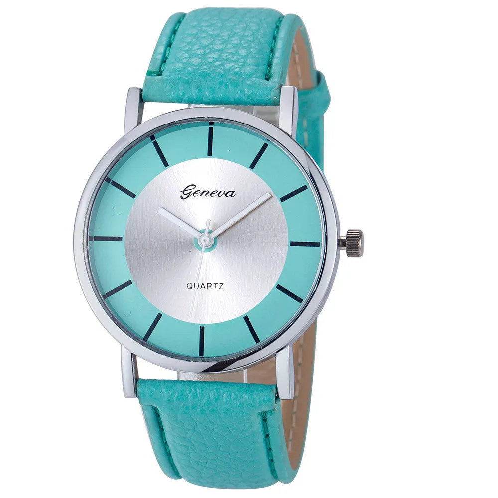 Kimisohand New Women Fashion Retro Dial Leather Analog Quartz Wrist Watches