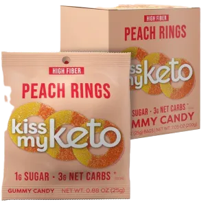 Kiss My Keto Peach Rings Keto Gummies - 8 x 25g