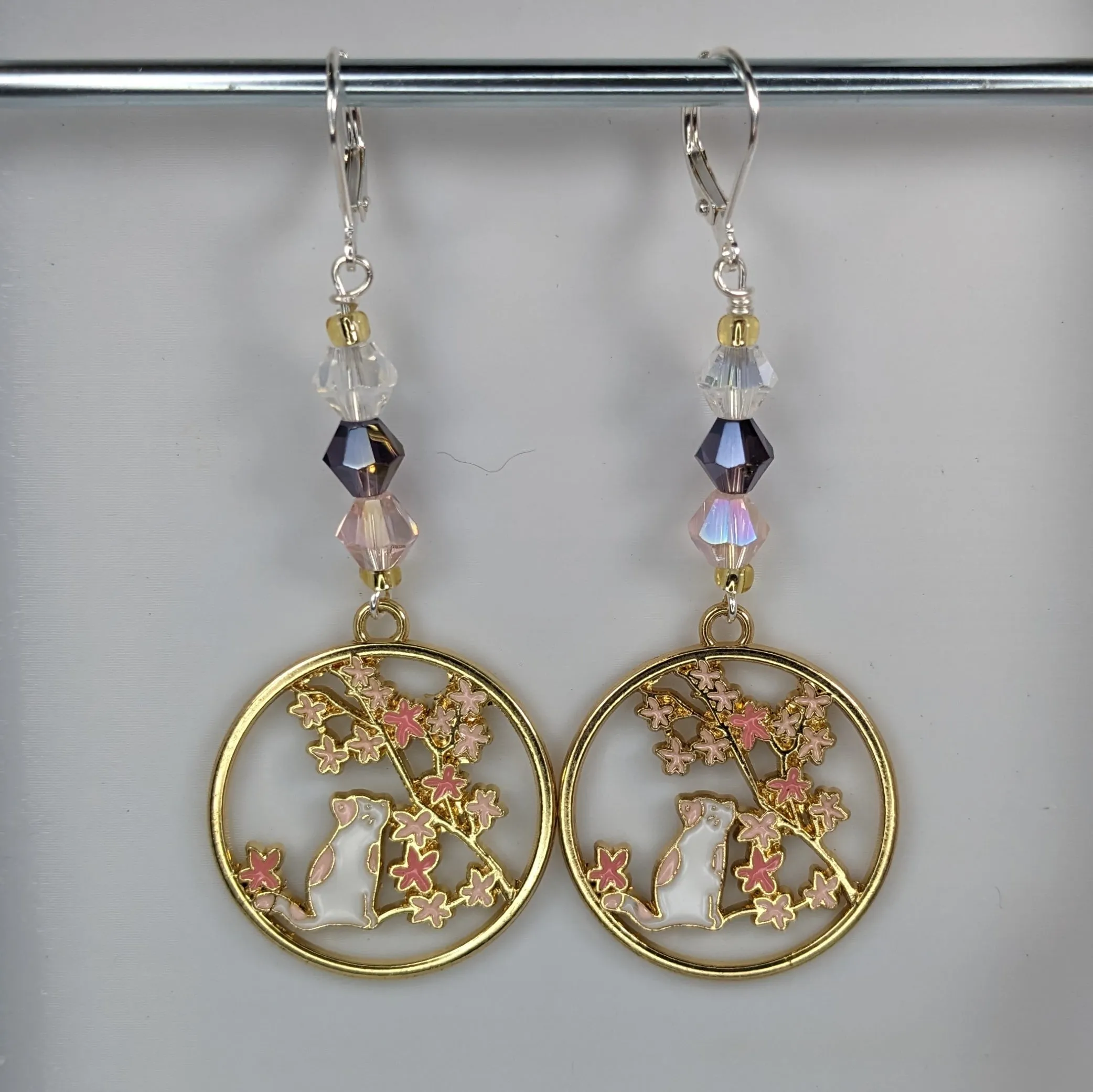 Kitty in the Cherry Blossoms Enamel Stitch Markers