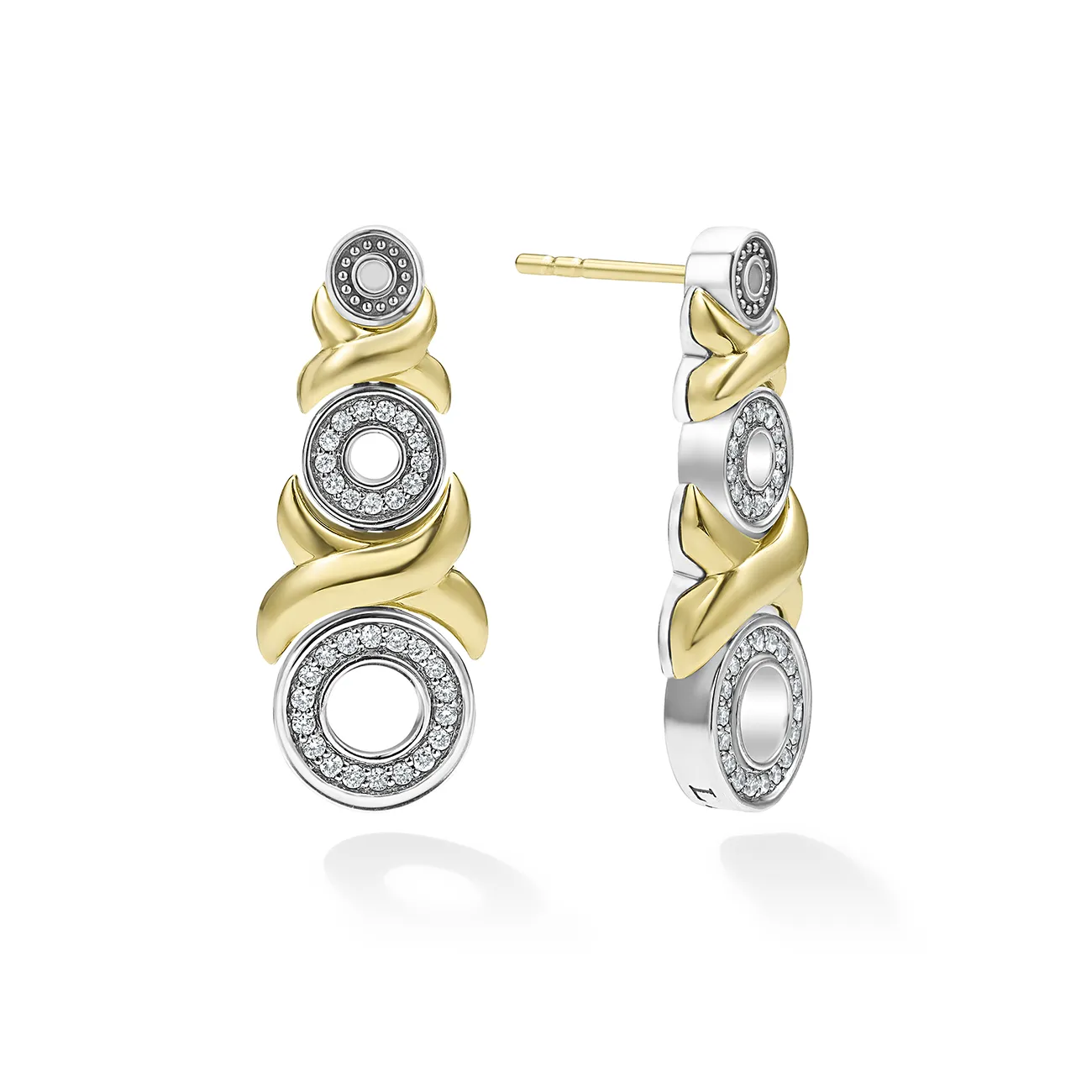 LAGOS Embrace 18K Gold XO Diamond Drop Earrings