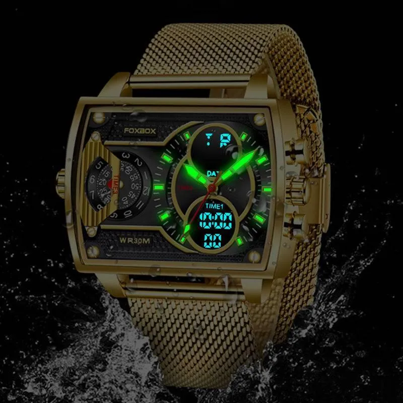 LIGE Large Dial Men's Multi-functional Waterproof Quartz Watch For Men