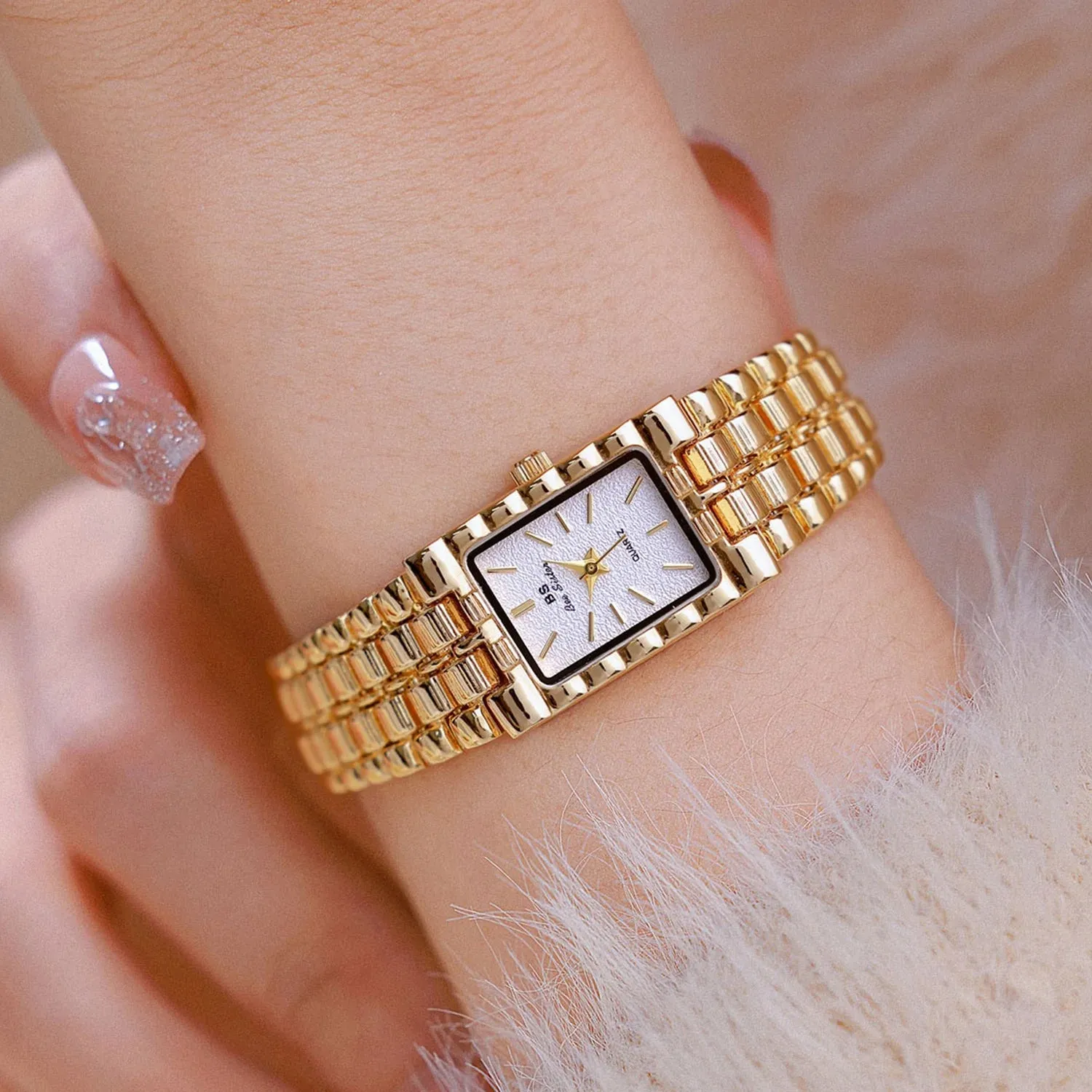 Light Luxury Retro Gold Rectangle Classic Watches