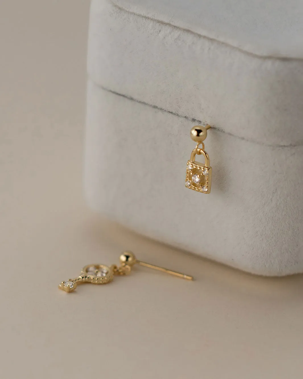 Lock and Key Dangle Earrings
