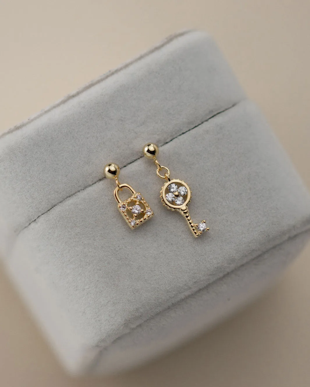 Lock and Key Dangle Earrings