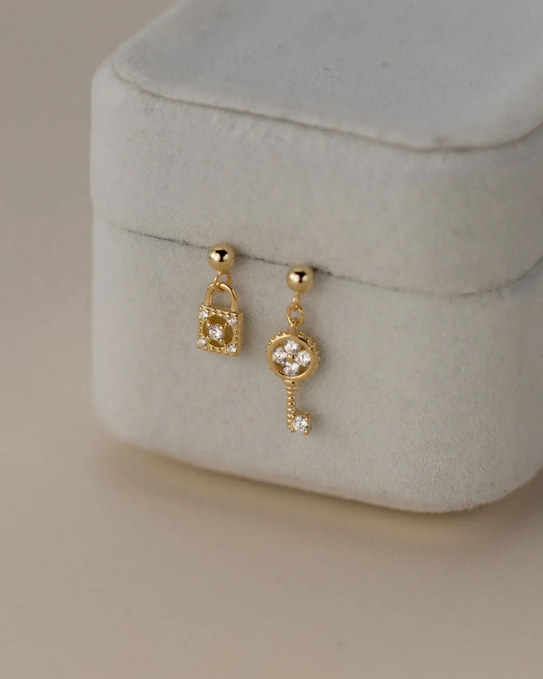 Lock and Key Dangle Earrings