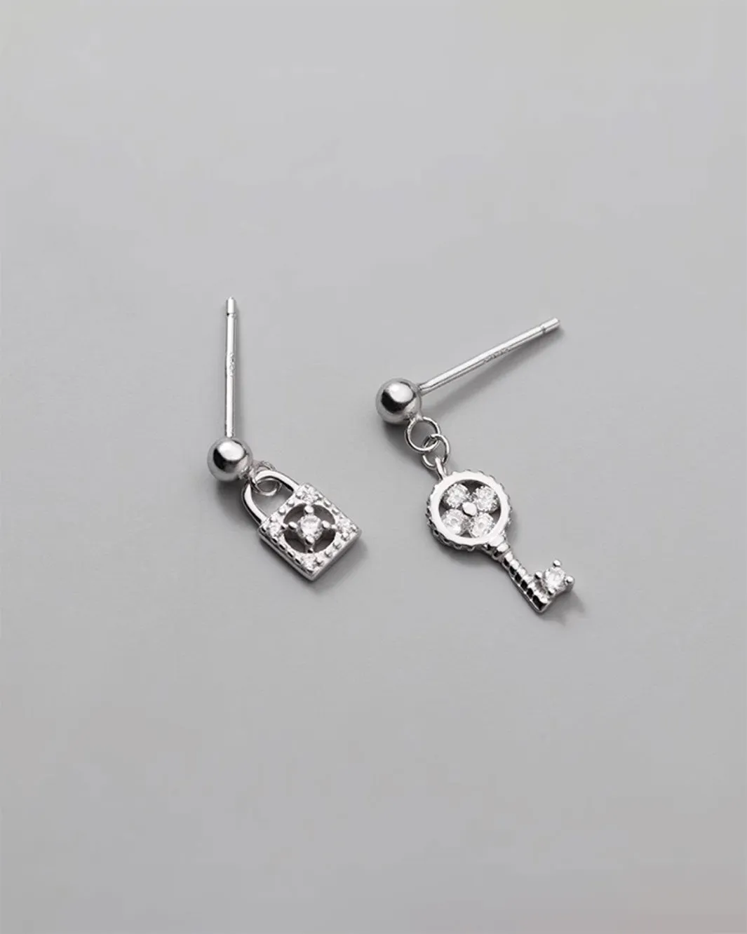 Lock and Key Dangle Earrings