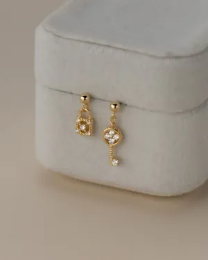 Lock and Key Dangle Earrings