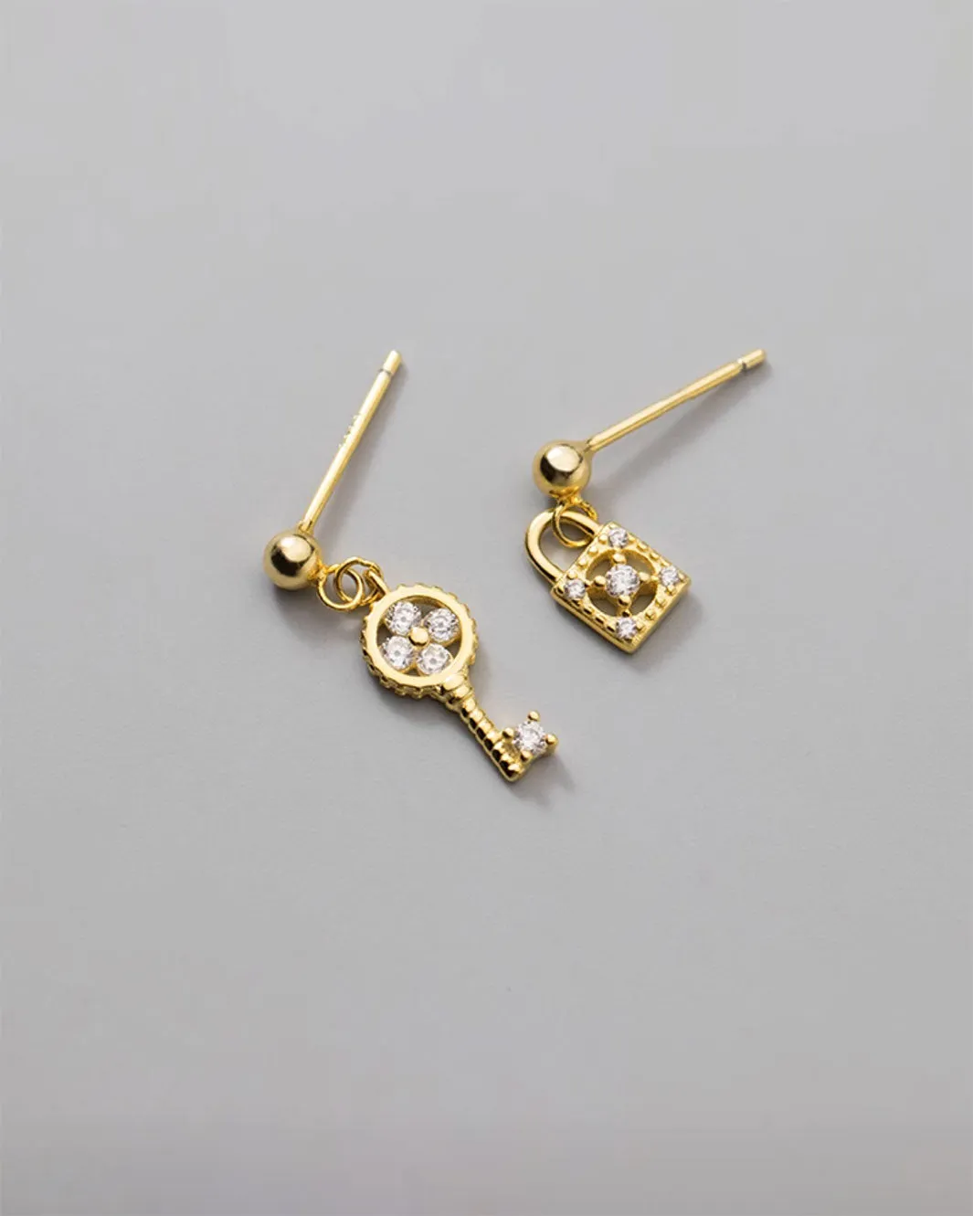 Lock and Key Dangle Earrings