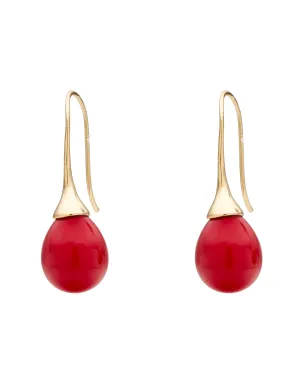 LONG GLASS TEARDROP EARRING