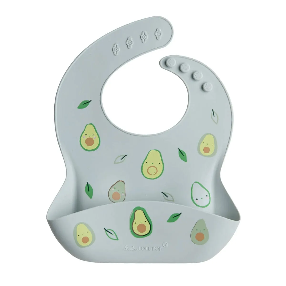 Loulou Lollipop Silicone Printed Bib - Avocado