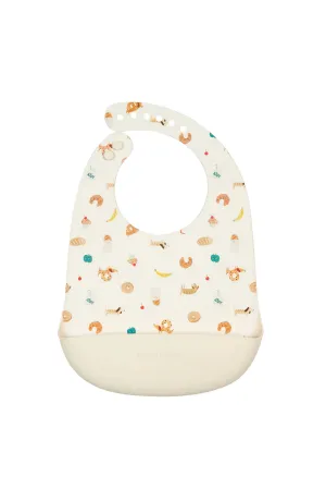 Loulou Lollipop Silicone Printed Bib - French Breakfast