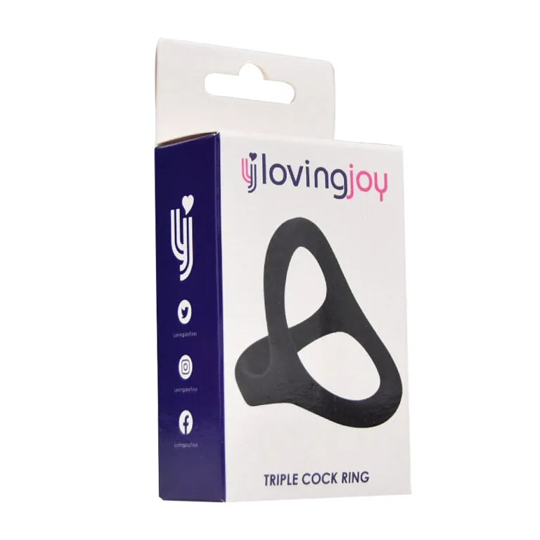 Loving Joy Silicone Cock and Ball Ring - Triple Ring Design for Enhanced Erections and Comfort