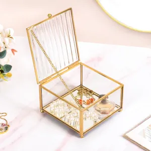 Luxe Fluted Lid Glass Vanity Box