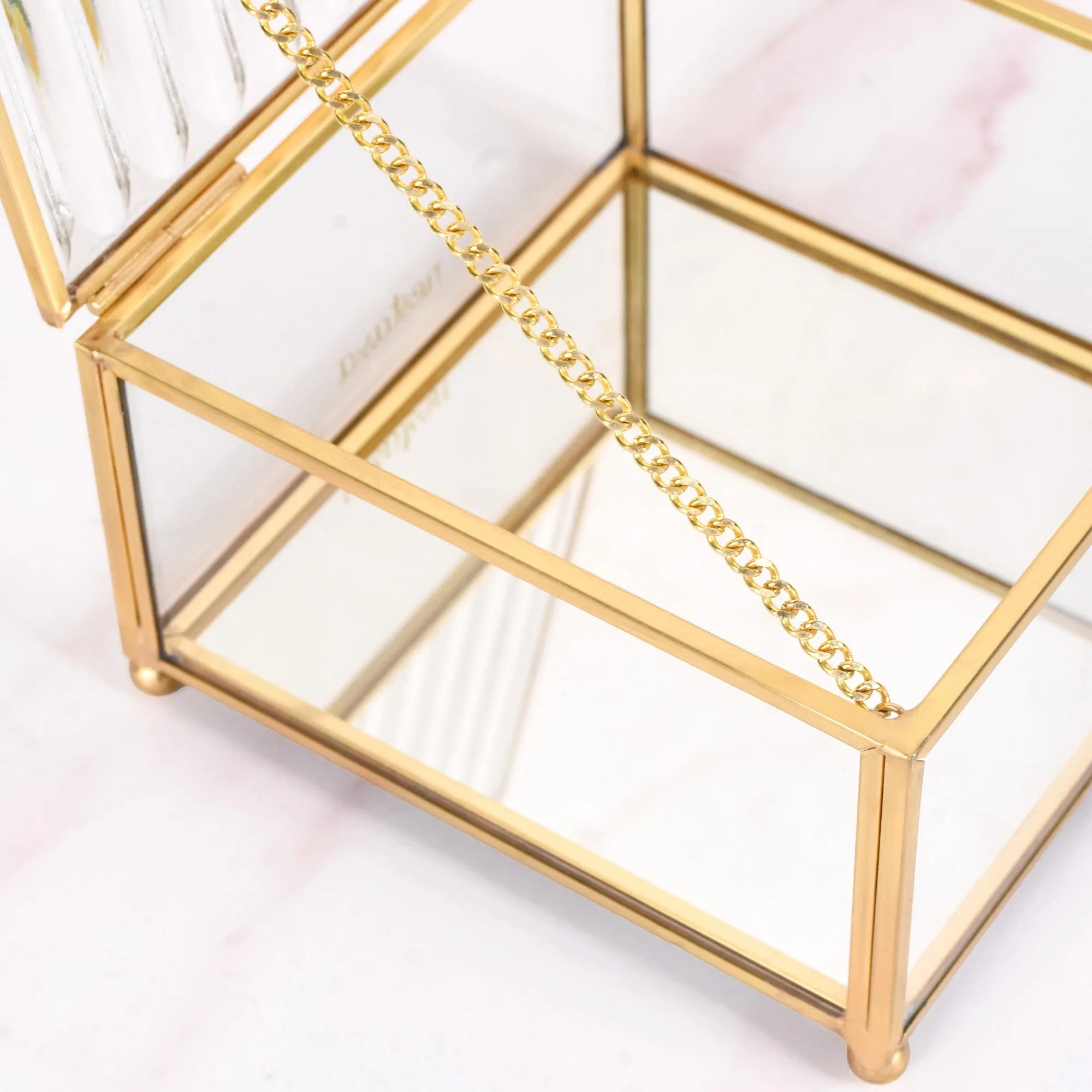 Luxe Fluted Lid Glass Vanity Box
