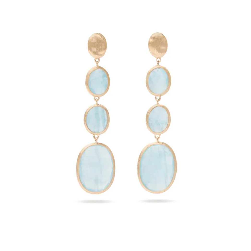Marco Bicego Siviglia 18K Yellow Gold Aquamarine Four Drop Earrings