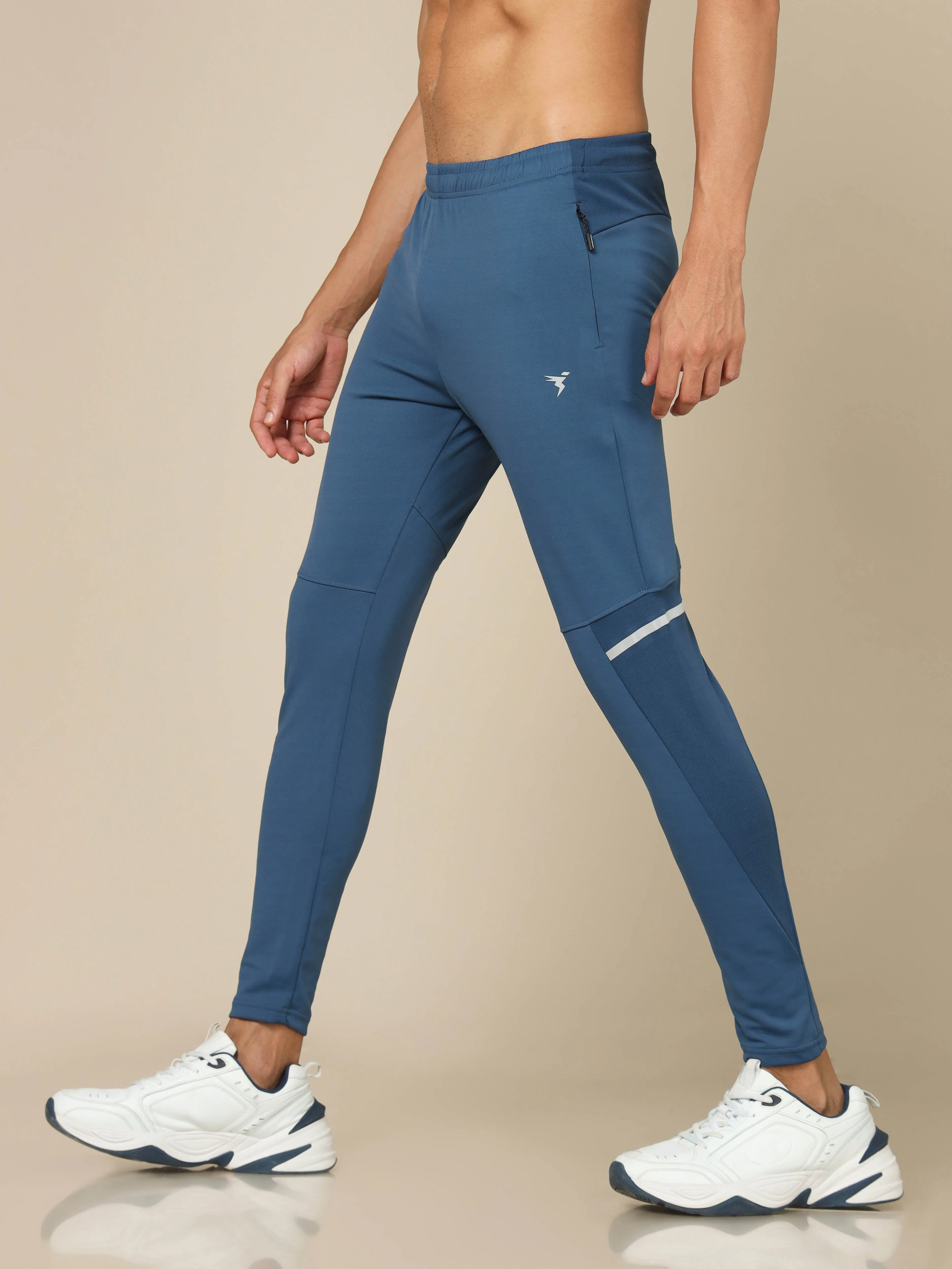 Men Solid Slim Fit Trackpants with TECHNO DRY