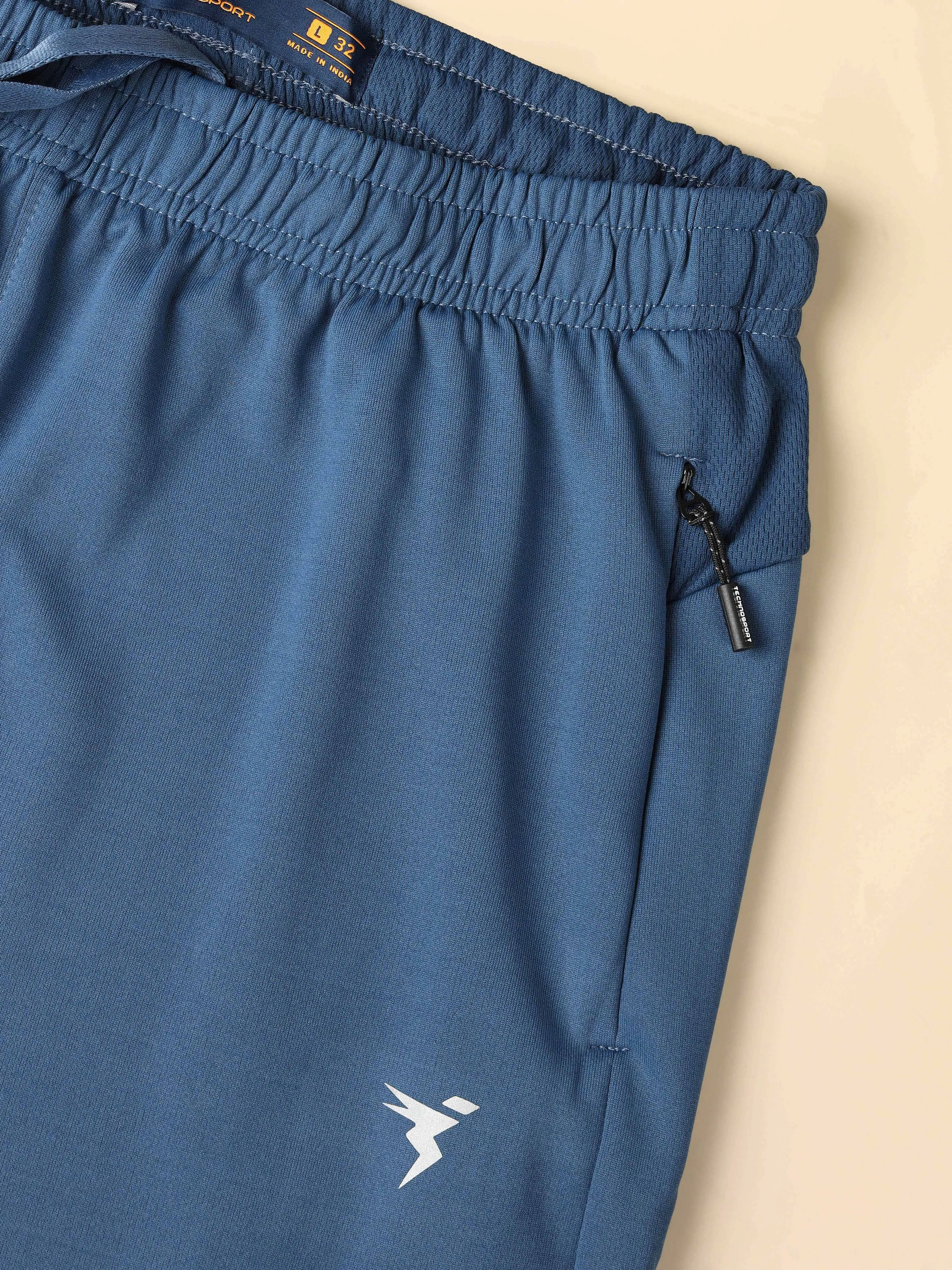 Men Solid Slim Fit Trackpants with TECHNO DRY