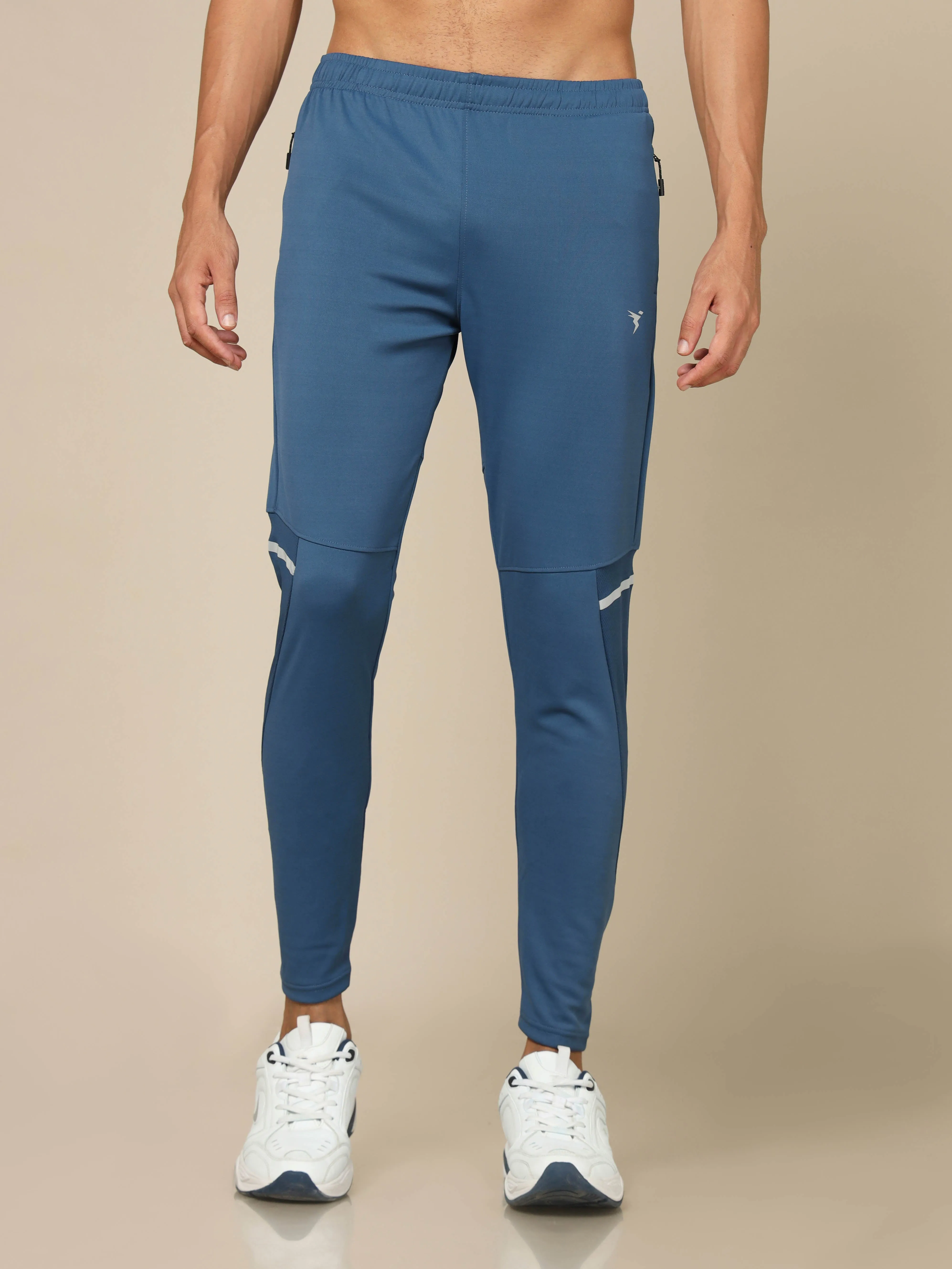 Men Solid Slim Fit Trackpants with TECHNO DRY