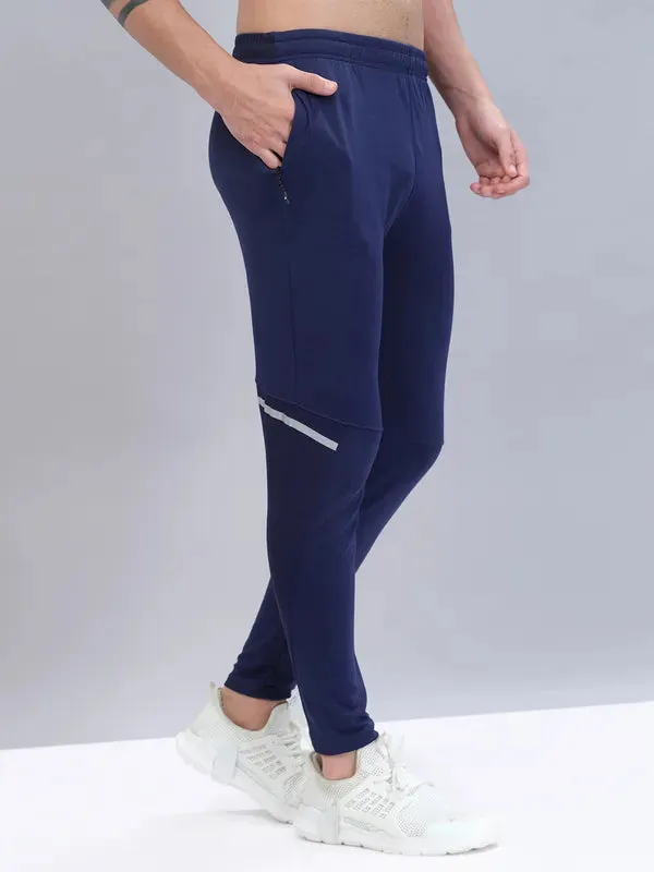 Men Solid Slim Fit Trackpants with TECHNO DRY