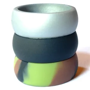 Men's 8mm Camo Combo Silicone Bands, Size 9 (91626)