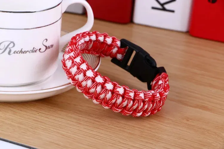 Men's New Survival Paracord Bracelet For Men Outdoor Camping Hiking Buckle Wristband Women Rope Bracelet Male Jewelry