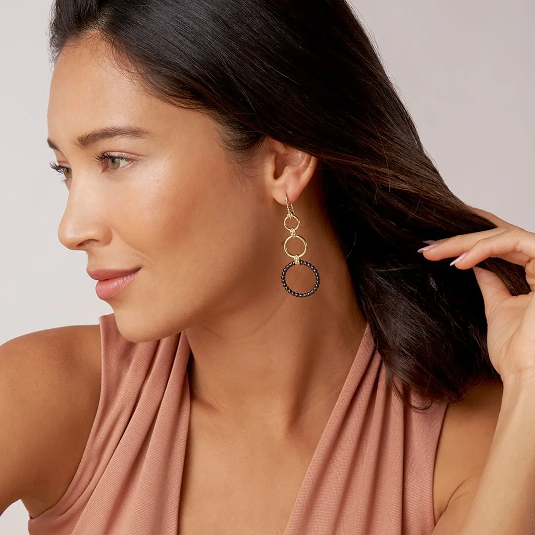 Meridian 18K Gold and Ceramic Circle Drop Earrings