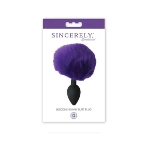 Midnight Silicone Bunny Butt Plug - Purple