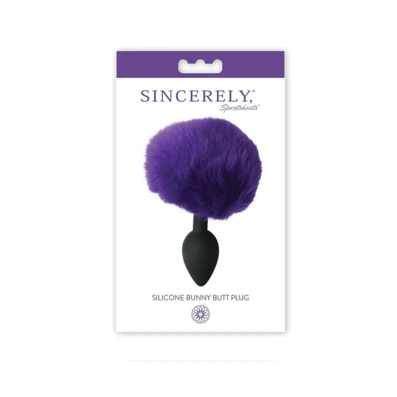 Midnight Silicone Bunny Butt Plug - Purple