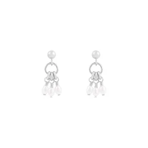 Mila Freshwater Pearl Earrings - Silver