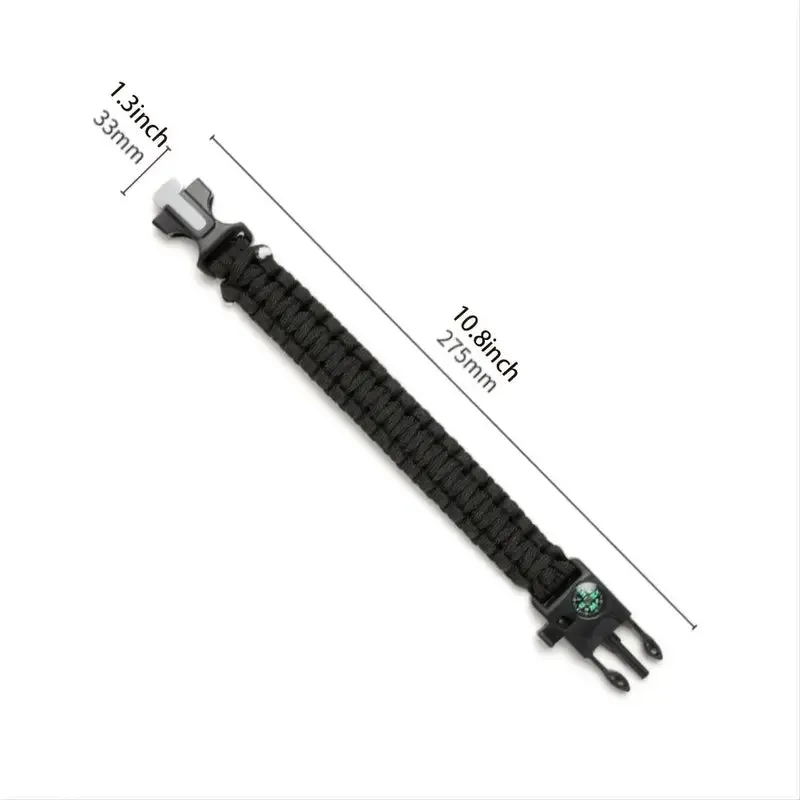 Minimalist Compass Camping Fire Starter Kit Tactical Bracelet For Men