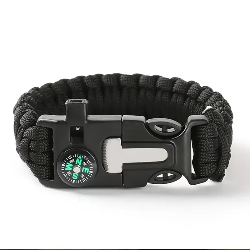 Minimalist Compass Camping Fire Starter Kit Tactical Bracelet For Men