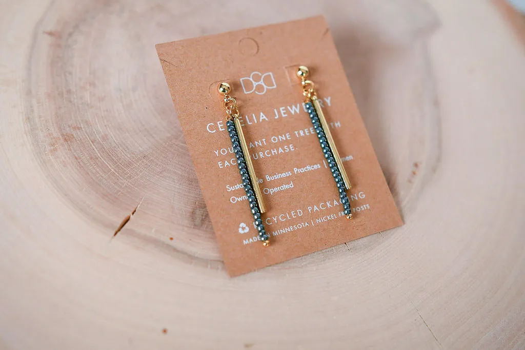 Moonbeam Seed Bead Drop Earrings