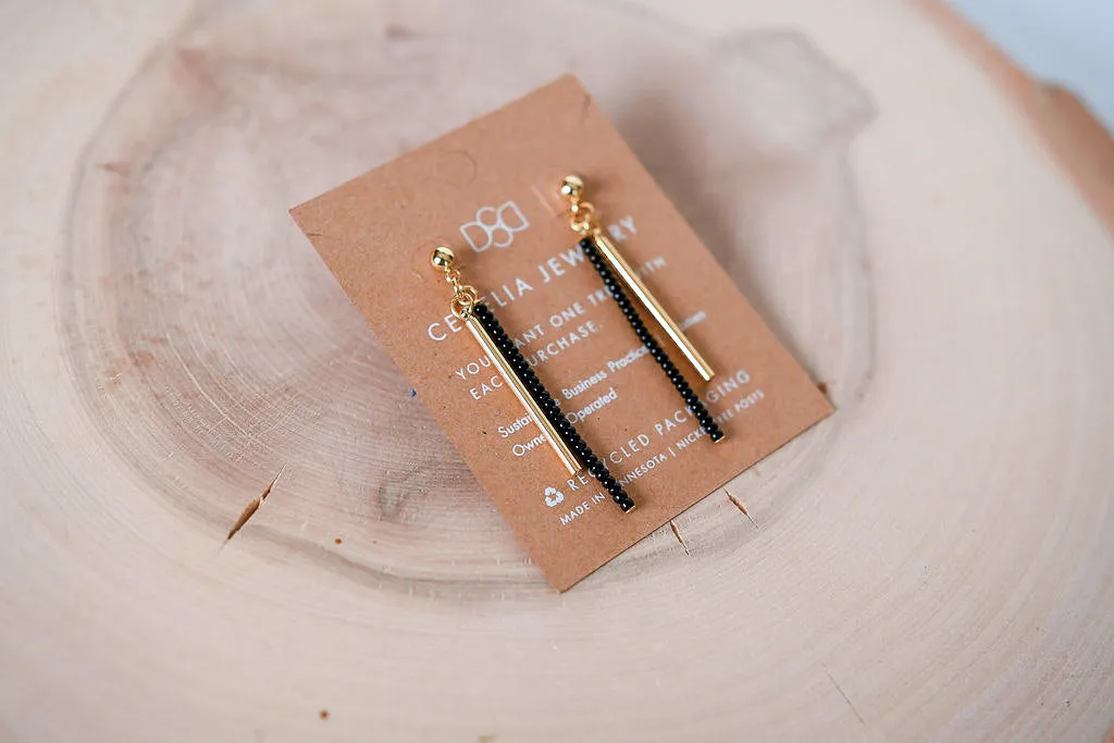 Moonbeam Seed Bead Drop Earrings