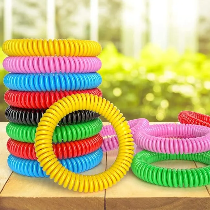 Mosquito Bracelets, 30 Pack Individually Wrapped Wristbands, DEET Free, Natural and Waterproof Bands, Camping Travel Essentials
