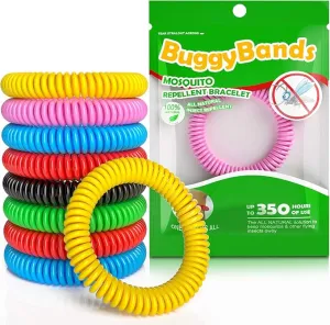 Mosquito Bracelets, 48 Pack Individually Wrapped, DEET Free, Natural and Waterproof Band