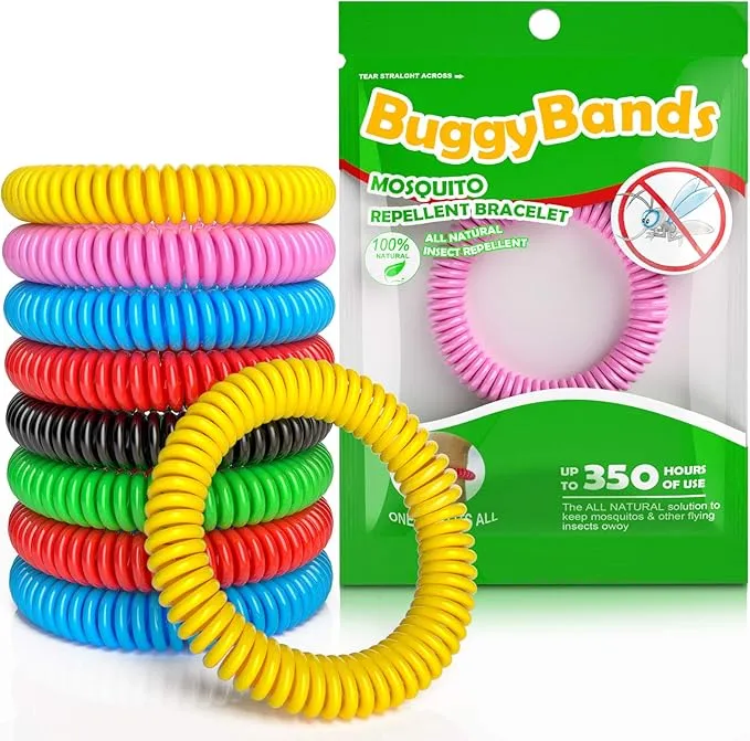 Mosquito Bracelets, 48 Pack Individually Wrapped, DEET Free, Natural and Waterproof Band